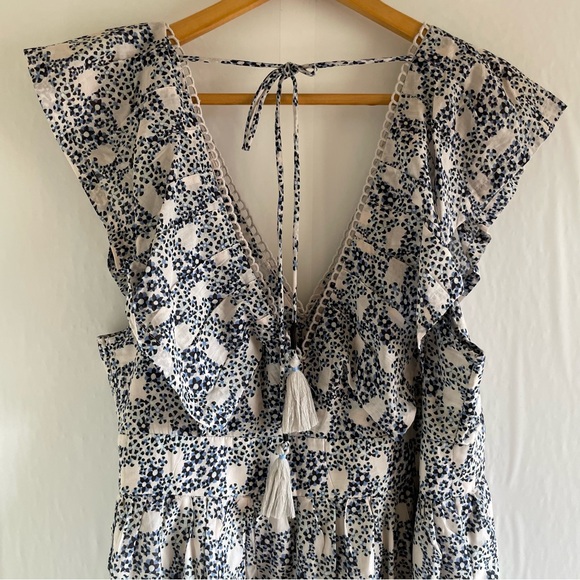 Anthropologie Floral Deep V Neck Mini Dress Size M - Picture 10 of 14